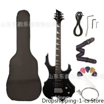 The new model is matched with a 24-product special-shaped flame electric guitar set. Beginner learning guitar set speakers