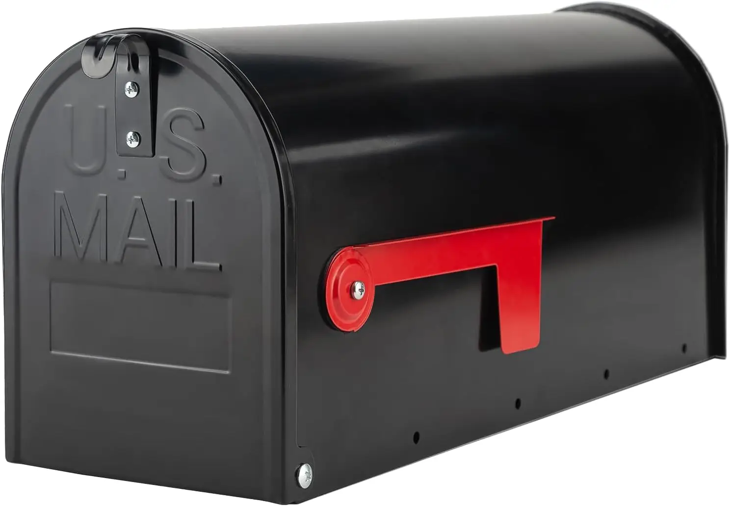 

Heavy Duty Metal Mailbox for Outside Post Mount, Medium Capacity with Red Flag, 19 x 8.7 x 6.7 Inches, Black