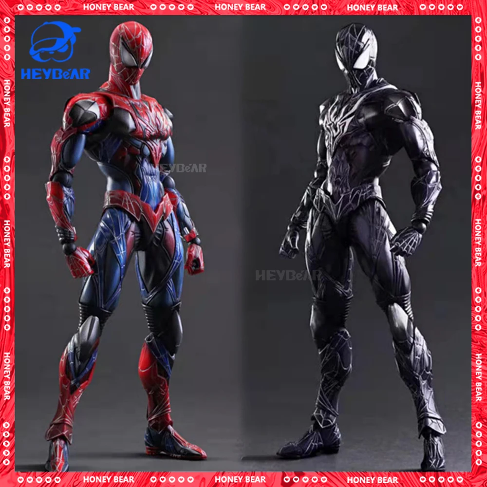 Play Arts Figure The Amazing Spider-Man Action Figure Black Spider-Man Figure Model Doll Collection Desk Decor Toy Birthday Gift