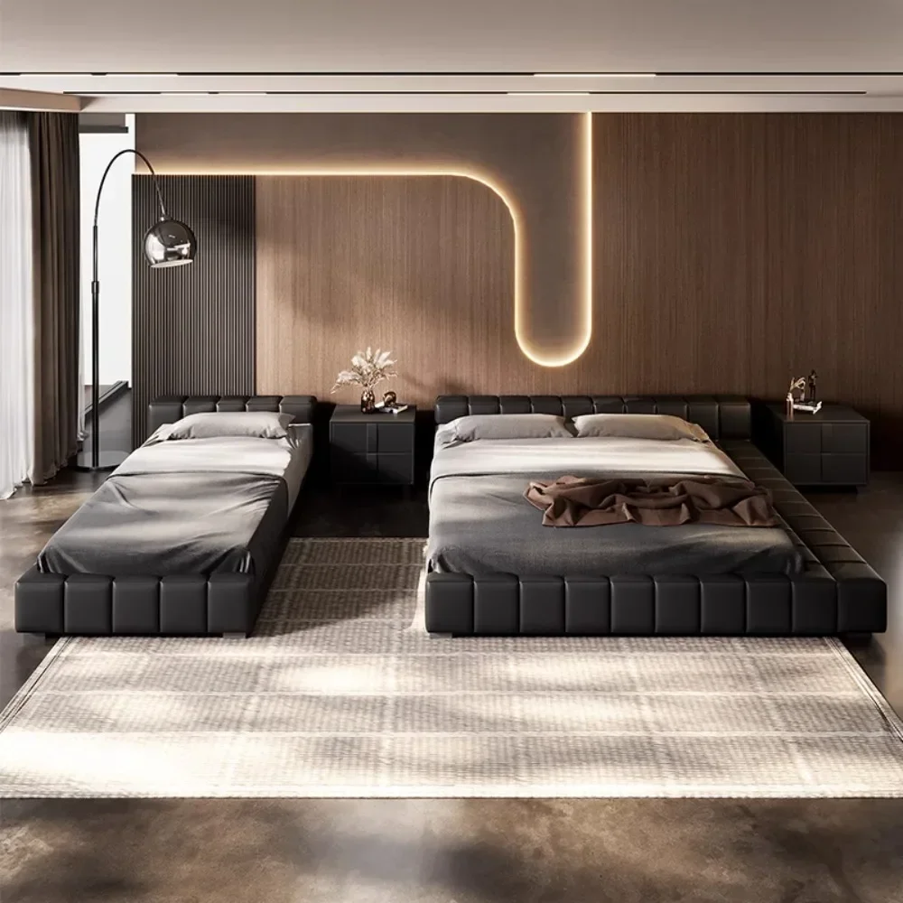 

Headboard Sleep Beds Minimalist Upholstered Frames Full Size Beds Lounge Floor Camas De Casal De Luxo Furniture Decoration
