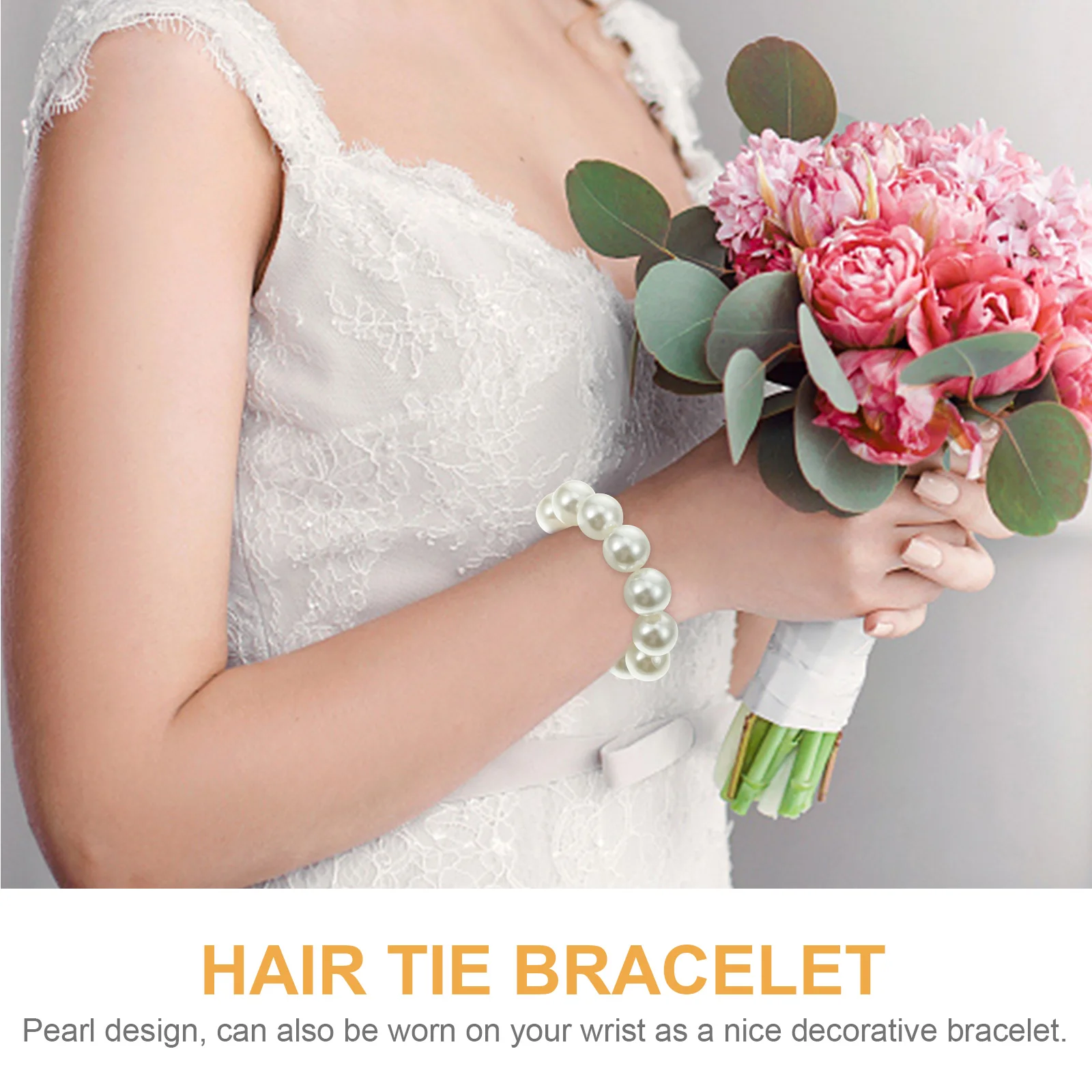 

4 Pcs Hair Accessories Pearl Head Rope Ring Resin Ponytail Beaded Ties