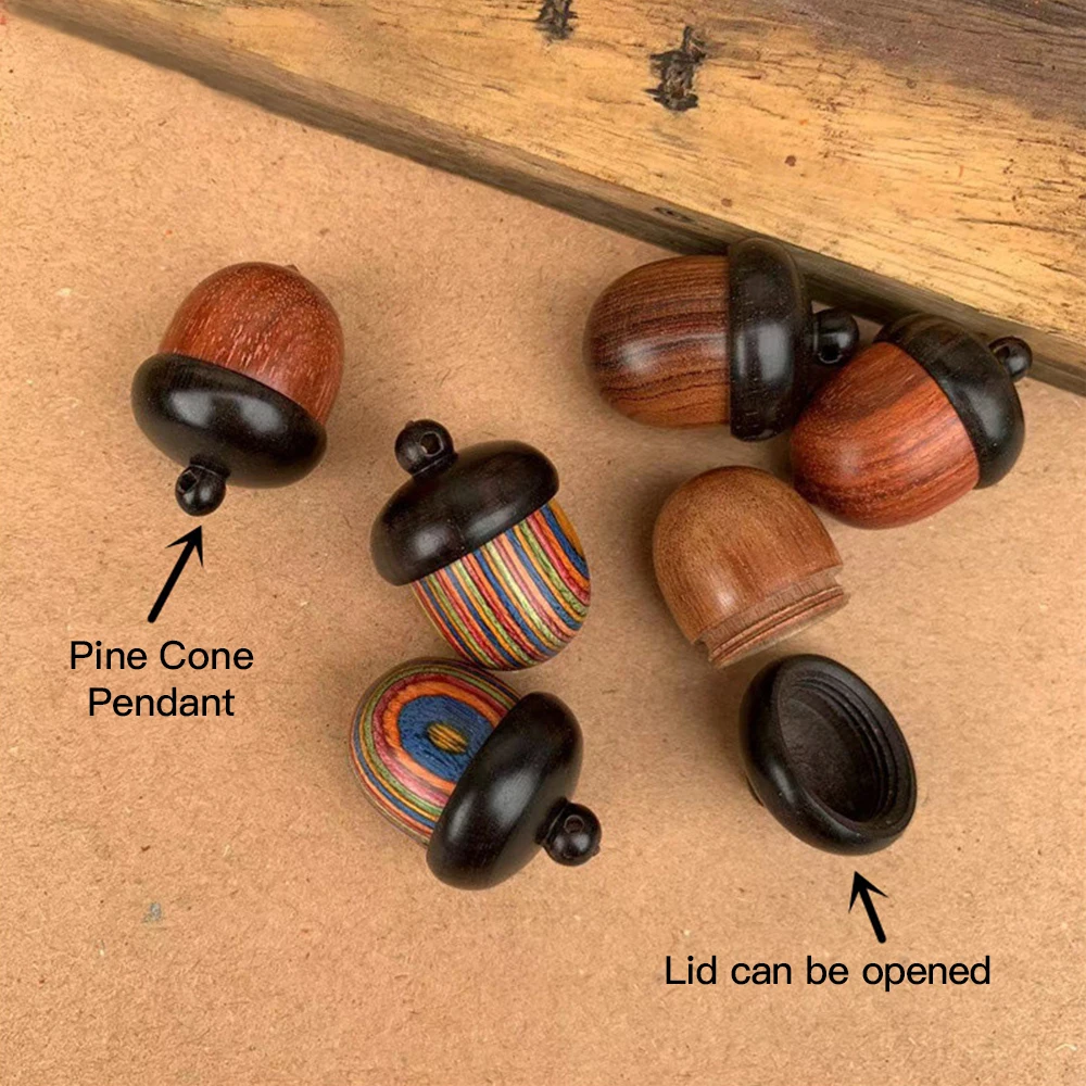 Mini Pill Box Case Solid Wood Bottle Holder Sandalwood Rescue Container Storage Box Pill Case Container Pastillero Keychain