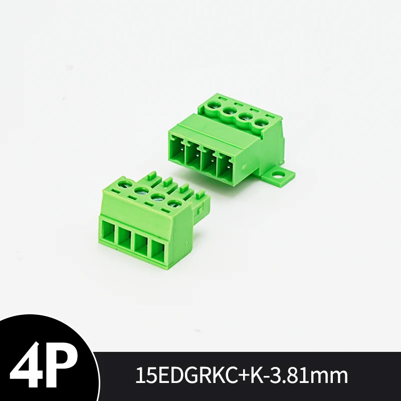 2Pairs 2EDGRKC lock-3.81mm pitch 2p-24pin  lock plate fixed pin holder solderless butt plug terminal set