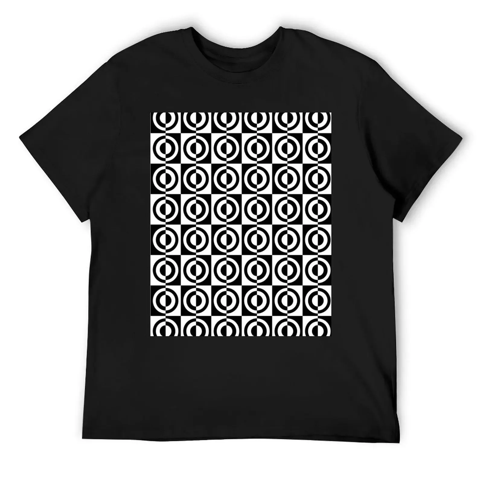 

Black and White Sixties Op Art Circles in Squares T-Shirt customs design your own custom t shirt mens fashion