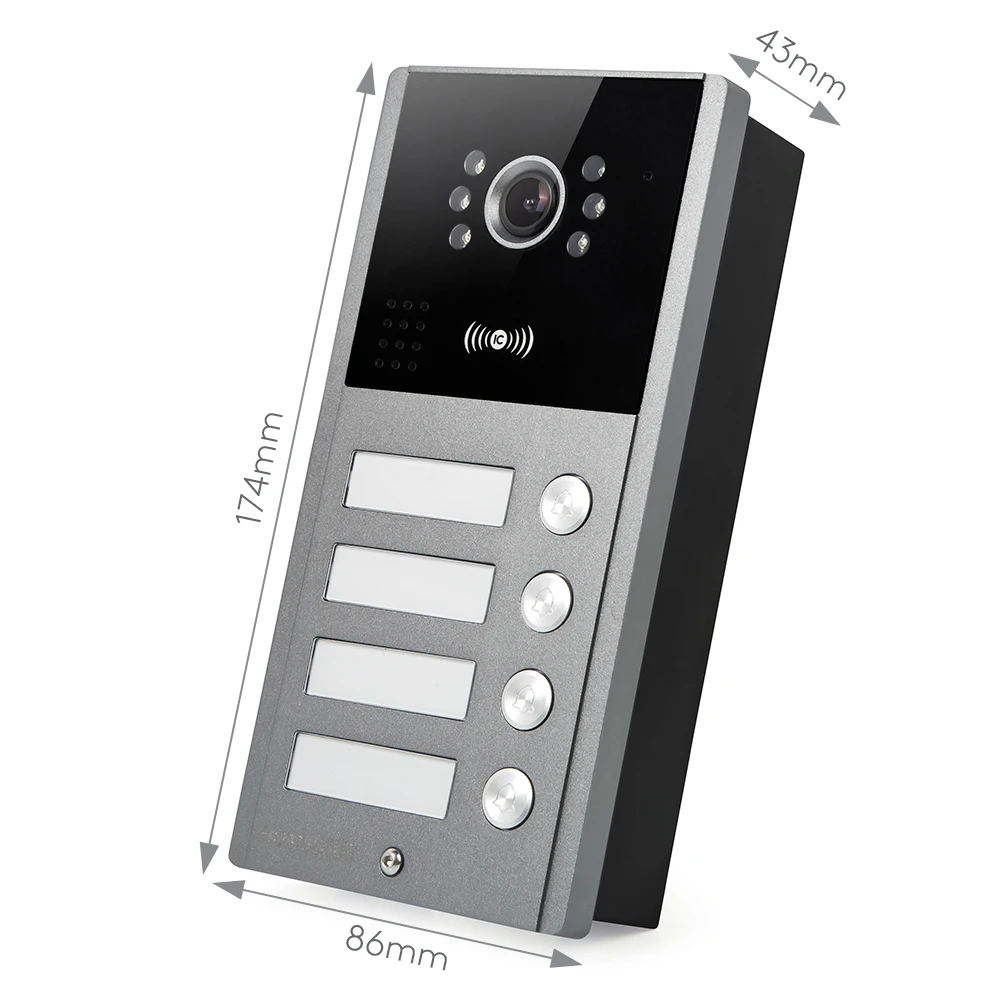 HOMSECUR Tuya App 7 "WIFI Video Tür Telefon Anruf Türklingel Intercom Eine Taste Entsperren Für 4 Familien