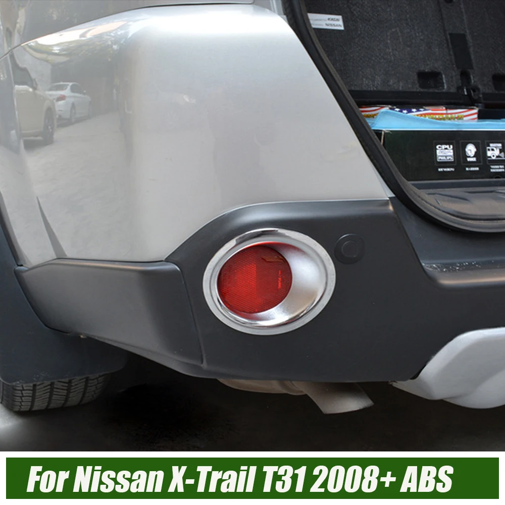 

For Nissan X-Trail T31 2008-2013 ABS Plastic Rear Fog Light Lamp Cover Trim Foglight Molding Garnish Bezel Car-styling