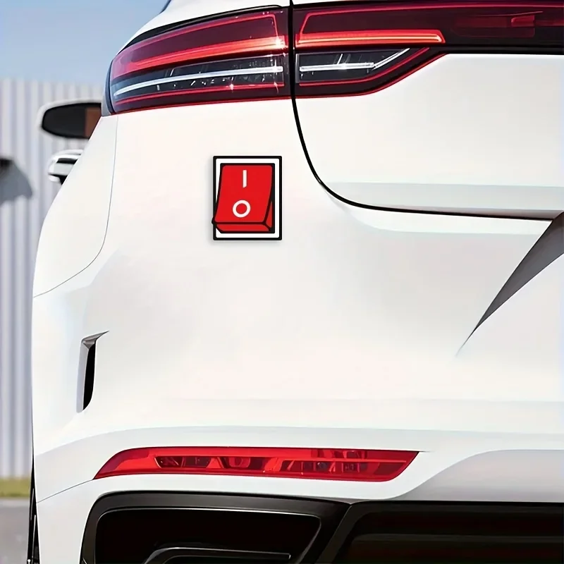 1PC「面白いトグルスイッチカーステッカー、ユニークなデザインのデカール、愛好家のための独特なカーアクセサリー、大胆な車の装飾」