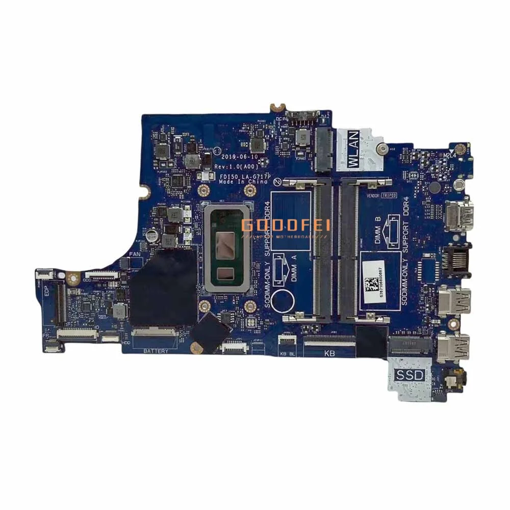 

Laptop Motherboard Mainboard FDI50 LA-G717P With I3-10110U I7-10510U CPU UMA For Dell Vostro 3490 3590 3790 CN-06FMPV 0P43V7