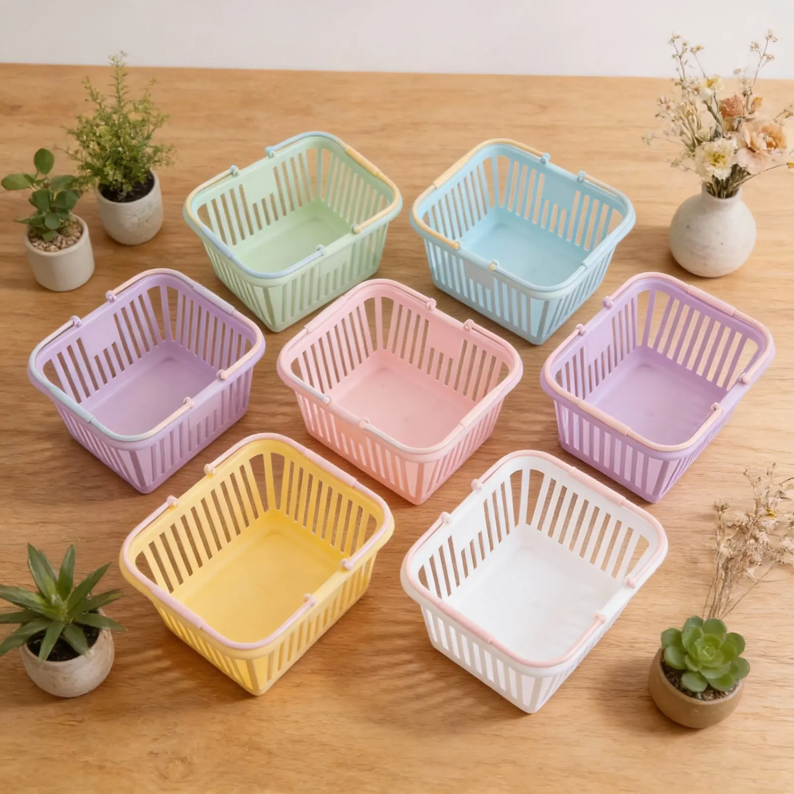 6pcs-pastel-mini-plastic-shopping-baskets-handheld-grocery-basket-for-kids-pretend-play-market-fruit-vegetable-play-food-basket
