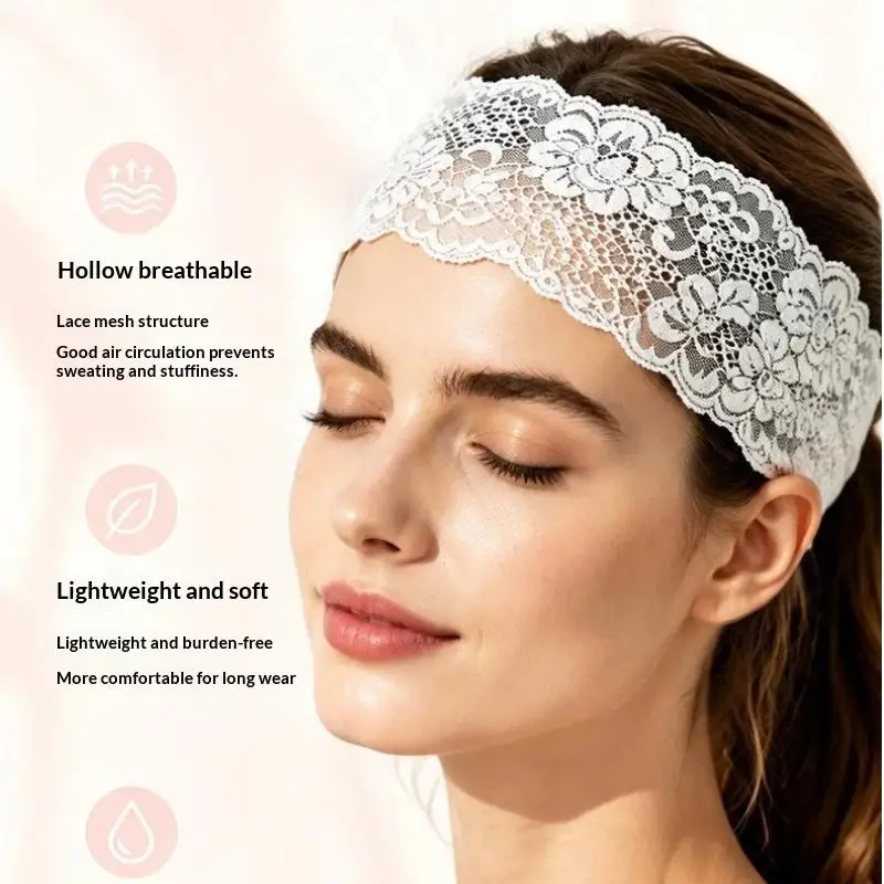 Breites Spitzenblumen-Haarband, weich, dehnbar, in verschiedenen Farben erhältlich, ideal für den täglichen Gebrauch, Yoga, Partys und zum Stylen der Haare. – Detail 20