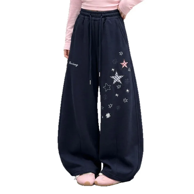 Kinder Mädchen Herbst Jogginghose UNITIM Teenager Mädchen Sternenmuster Lässige Sporthose Locker Sitzend mit Elastischem Bund 4-14 Jahre Junior Mädchen Hosen – Detail 6