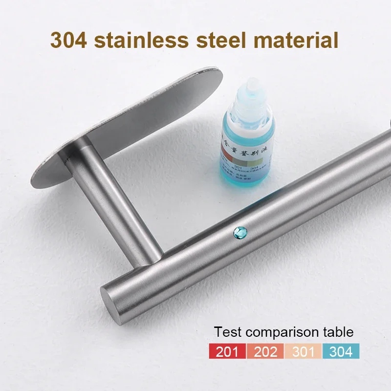 Stainless Steel Toilet Paper Towel Holder Adhesive No Punch Wall Mount Tissue Dispenser Hanger Kitchen Paper Roll Rack Bathroom