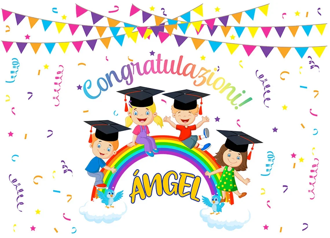 Congratulations Graduation Party Custom Photo Backdrop 2022 Graduation Celebration Photography Backdrop Firework Flags Decor