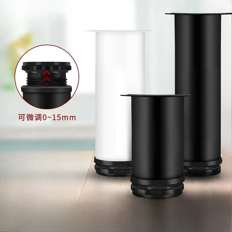 

1 Piece Black White Stainless Steel Adjustable Cabinet Foot Round Tube Sofa Furniture Table Support Leg