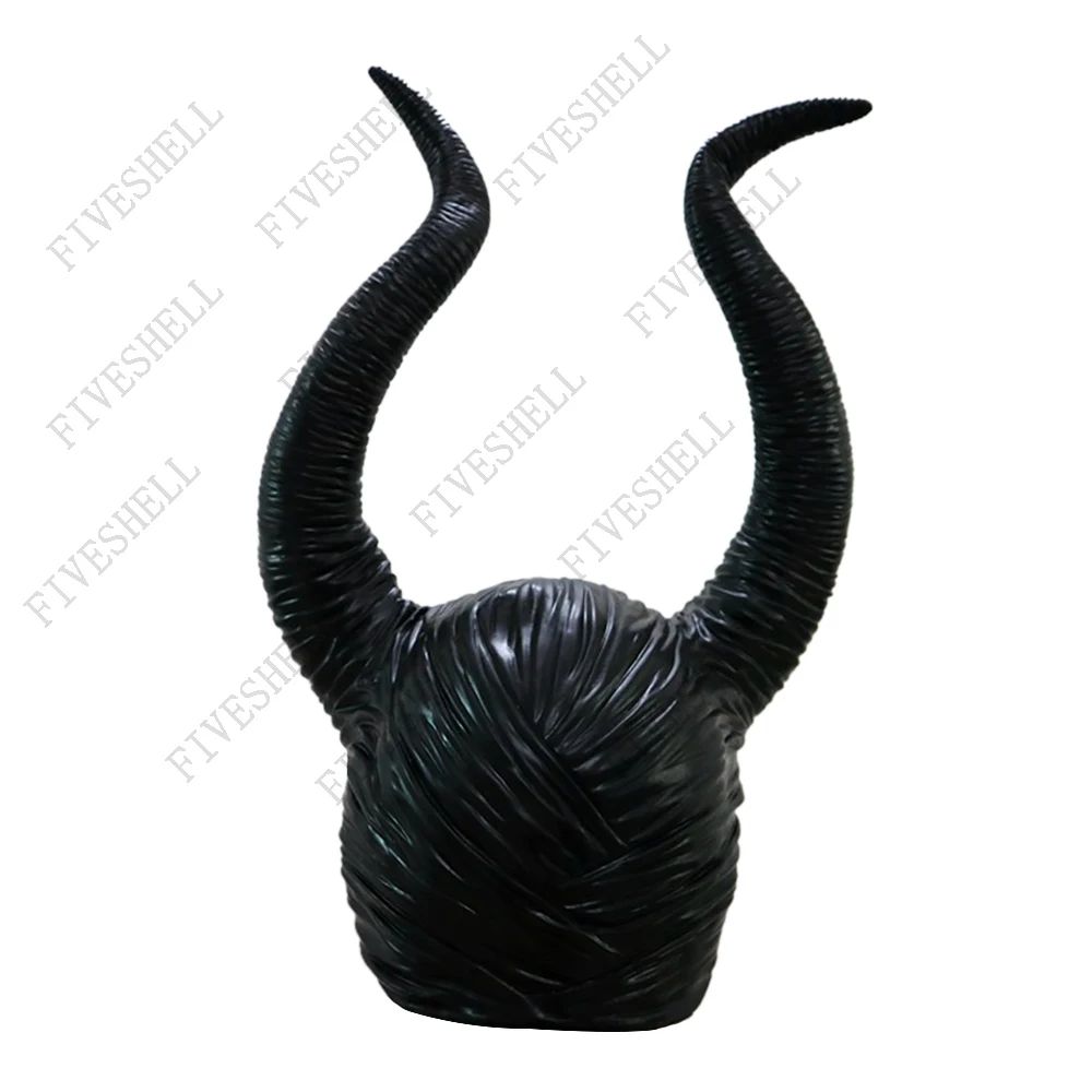 Halloween Party Fancy Costume Trendy Genuine Latex Maleficent Horns Adult Women Headdress Decoration Jolie Cosplay Headpiece Hat