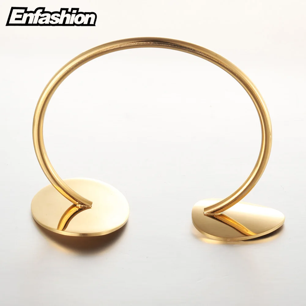 Enfashion Flower Petals Cuff Bracelet Manchette Gold color Stainless Steel Bangle Bracelet For Women Bracelets Bangles Pulseiras