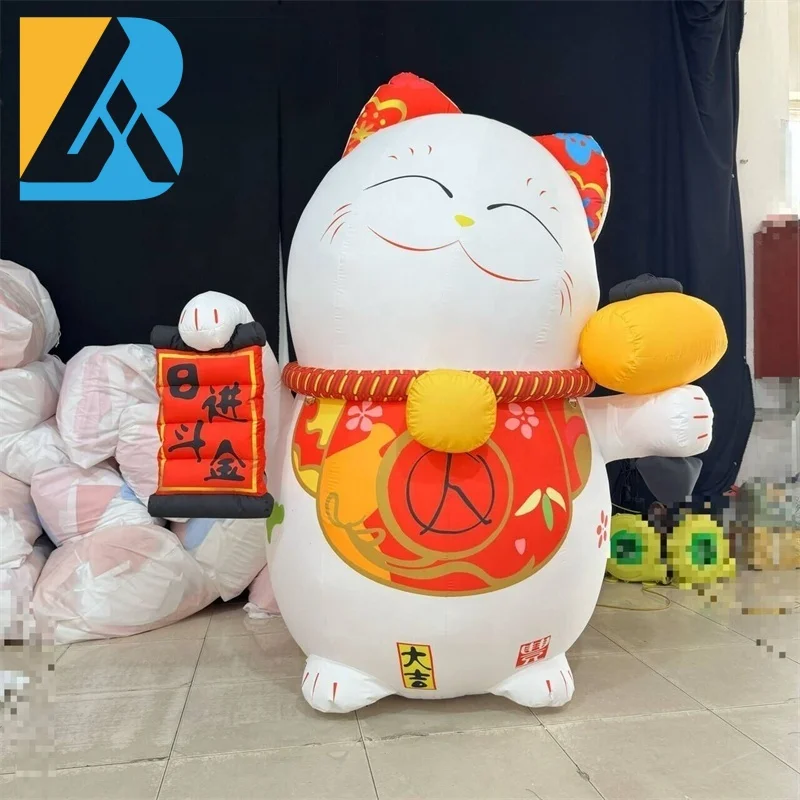 Custom Blow up Inflatables Giant Inflatable Lucky Cat Mascot for Birthday Backstage Decorations Toys