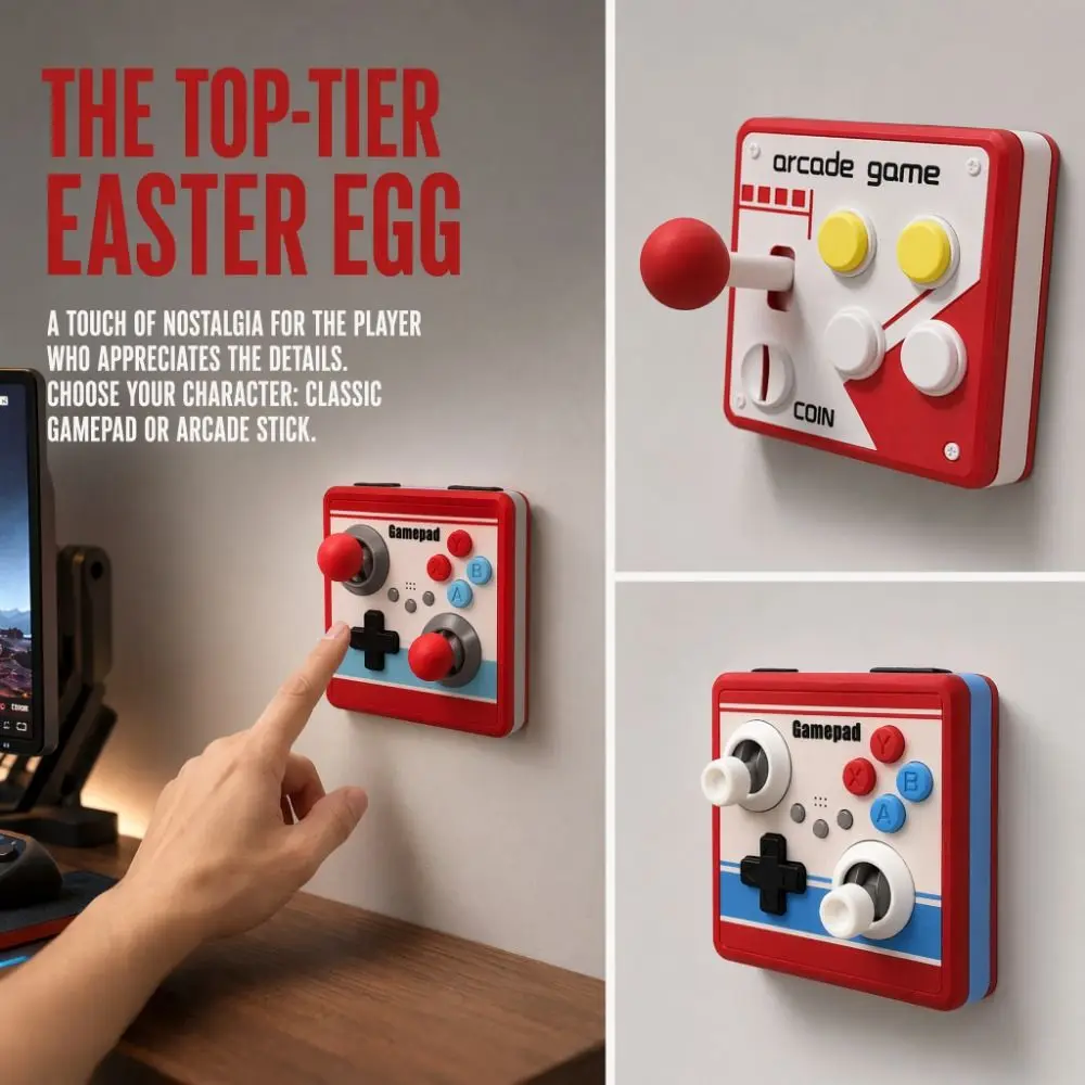 Creative Arcade Joystick Light Switch Cover 3D Printed Punch Free Light Switch Guard Cover Protective 86 Type Switch Frame Cover