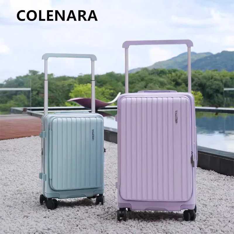 COLENARA Suitcase on Wheels Suitcase USB Charging Boarding Box Student Trolley Case 20