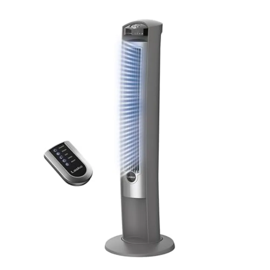 

Oscillating Tower Fan with Remote, Quiet Floor Fans for Bedroom, 42", Silver T42951