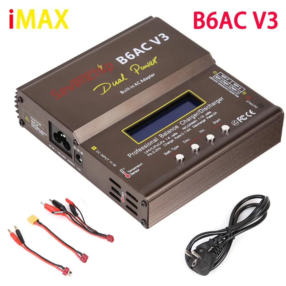 

80W imax B6AC V3 Smart Digital Balance Charger For RC Helicopter Re-peak NiMH NiCD LiHV NiCd PB Li-ion Battery Charger Adapter
