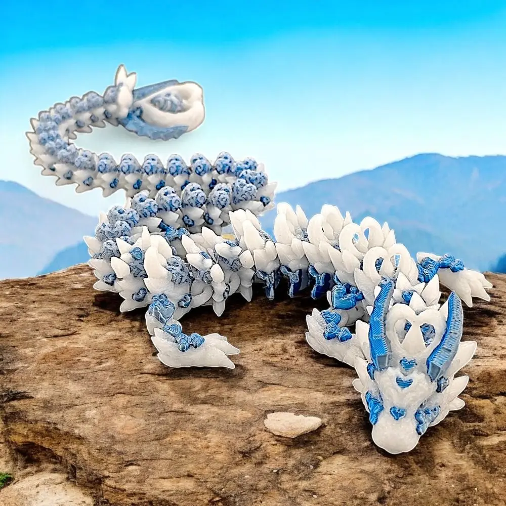 

Simulated Eye 3D Printed Dragon Chinese Dragon Laser 3D Printed Diceratops Dragon All-in-one Molding Rotatable