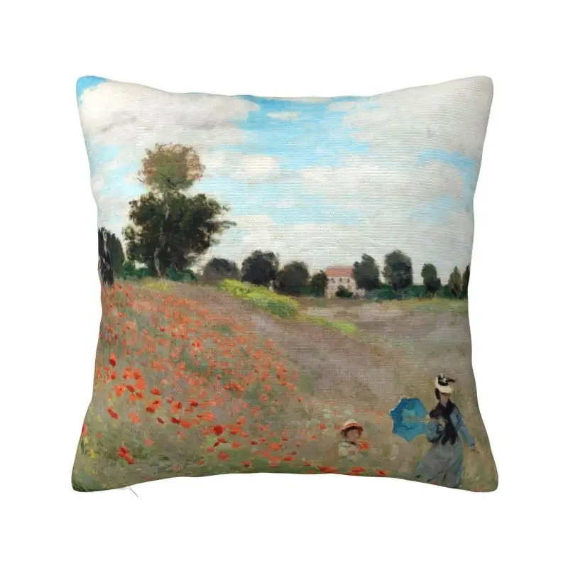 French Impressionist Art Pillow Case 45x45cm Living Room Decoration Nordic Claude Monet Painting Chair Cushion Square Pillowcase