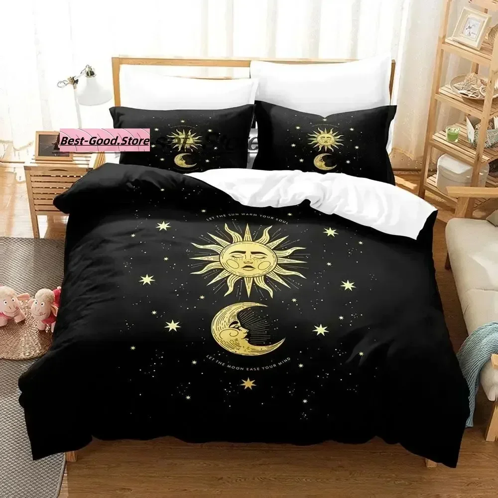 Hot Sale Witch Moon Bedding Set Single Twin Full Queen King Size Bed Set Aldult Kid Bedroom Duvetcover Sets Anime Bed Sheet Set
