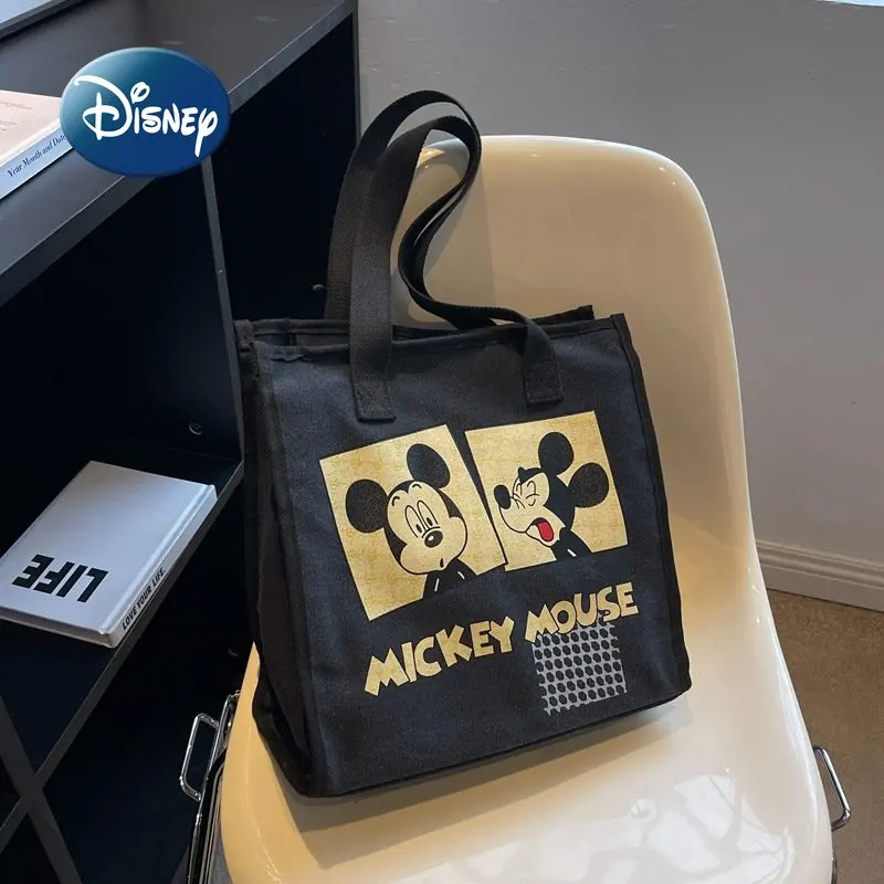 

Disney Mickey New Women's Handbag Luxury Brand Cartoon Women's Bag Large Capacity Multifunctional Fashion Canvas Travel Tote Bag