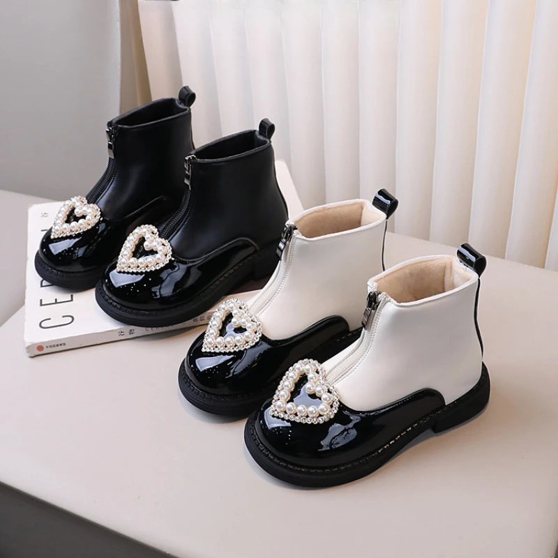 New Girl Boots Fashion Versatile Princess Short Boot Simple Retro Leather Boots Exquisite Stylish Kid Shoes Sweet Ankle Boot