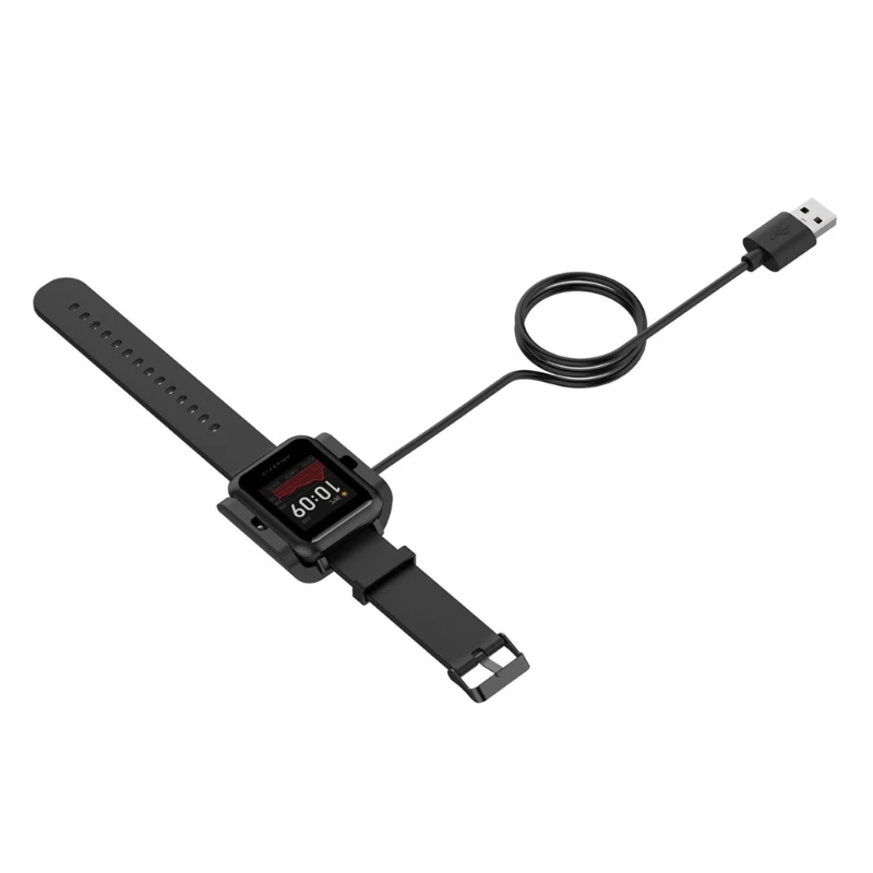 100cm/39inch Black Charging Cable for Amazfit Bip S A1916 Smartwatch Charging Cable Cradles Portable Charger Replace