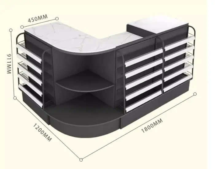 Kasa do supermarketu zestaw wyrobów tytoniowych i napojów alkoholowych narożny talerz kamienny sklep spożywczy licznik tytoniu szafka na tytoń