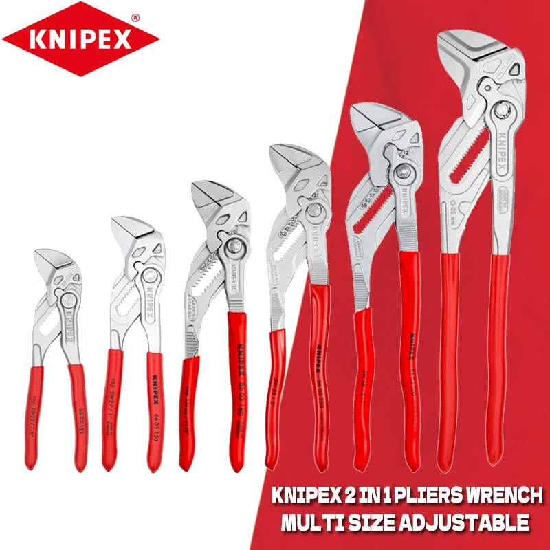 KNIPEX Pliers Wrench Chrome Plated Adjustable Plumbing Plier Knipex Hand Tools 8603125 8603150 8603180 8603250 8603300 8603400