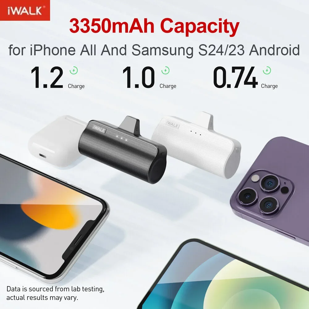 

iWALK Capsule Mobile powerbank Power bank fast charge Portable external battery mobile 3350mAh batteries for iPhone All models