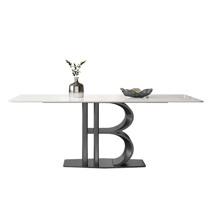 

Dining table light luxury high-end designer modern simple rectangular Italian minimalist