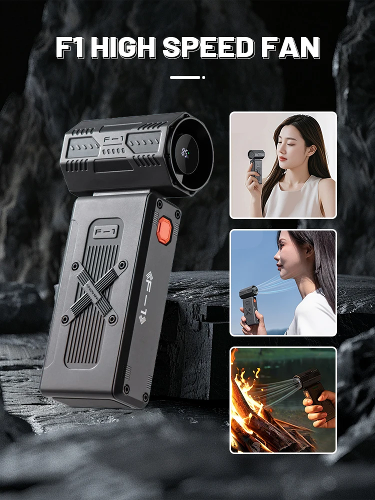 2025 NIEUWE Mini Turbo Jet Fan 40000 RPM Borstelloze Motor Verstelbare windsnelheid Handheld Kanaalventilator 4000mA Turbo Fan met Power Display