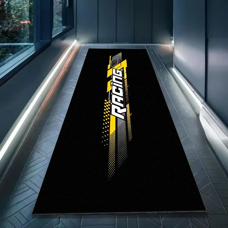 VIKAMA Race Track Print Motorcycle Pit Mat Non Slip Waterproof Oilproof Rug Private Garage Motorbike Parking Display Mat