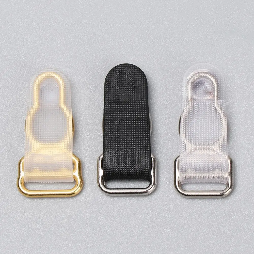 10pcs Plastic Adjusting Buckle Corset Leg Garter Suspender Ends Buckles Belt Clip Hooks Alloy Sock Clips Hosiery Stocking Grips