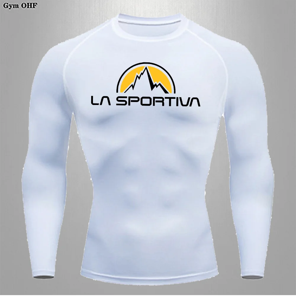 T Shirt Men's Clothes Breathable Tight Fitting Weightlifting Workout Shirts Gym Fitness Training Long Sleeve Athletic Undershirt