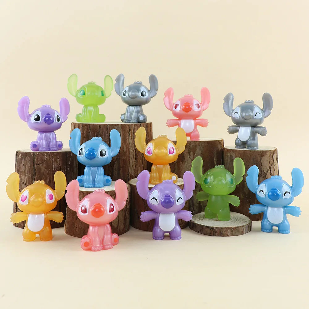 12Pcs Disney Lilo & Stitch Action Figure Colorful Mini Stitch Experiment 626 Little Monster Doll Collectible Ornament Toy Gift