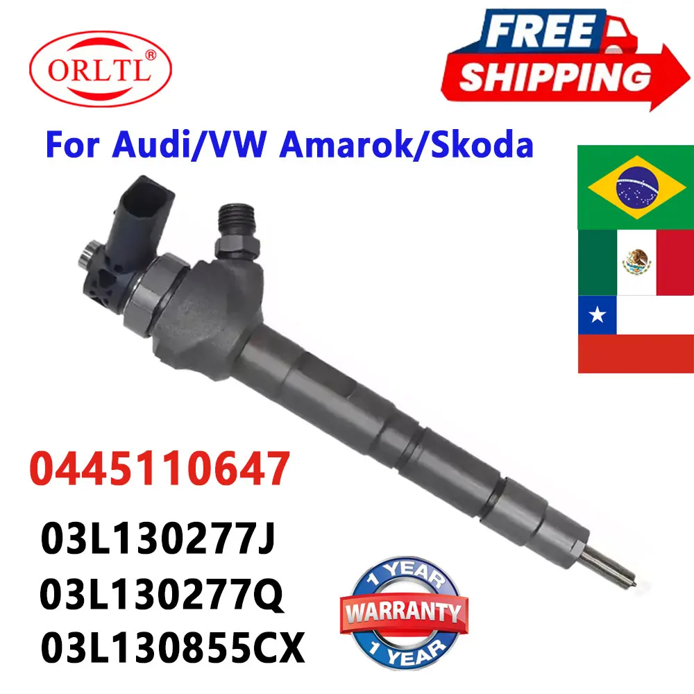 

0445110647 Diesel Injector 03L130277J 03L130277Q New 0445 110 647 0445110369 For Audi VW Seat Skoda 0986435166 0 445 110 647