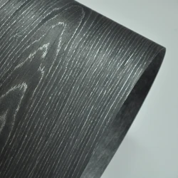 100% Real Black Wood Veneers Wallcoverings DIY Furniture Natural Material Bedroom Cabinet Table Skin Size 250x58CM Black Oak