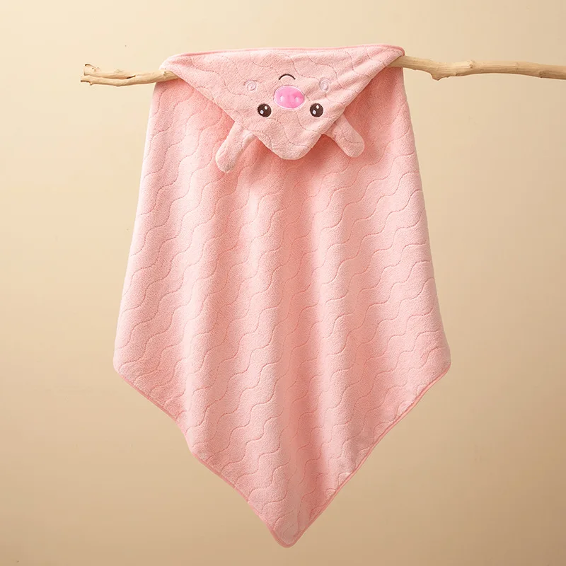 Coral Fleece Duvet Children's Hat Cloak Bath Towel Absorbent Super Soft Shower Towel Baby Bag Baby Bag