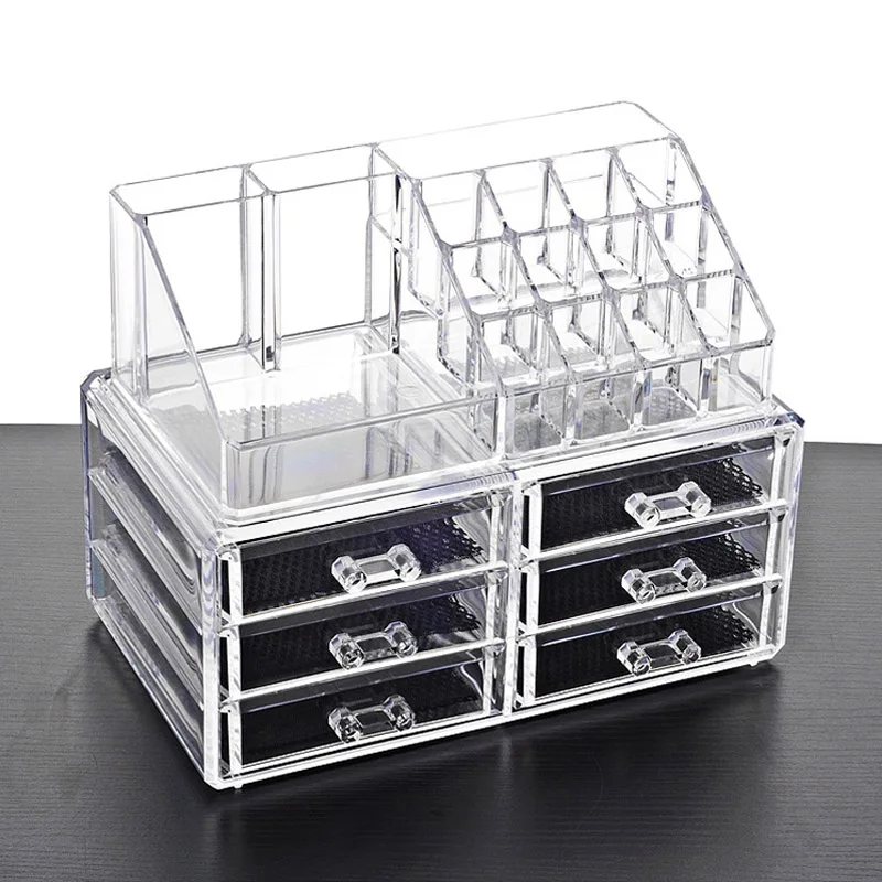 

New Clear Acrylic Makeup Organizer Drawer Storage Box Skin Care Home Desktop Women Makeup Tools Jewelry Lipstick Storage Case