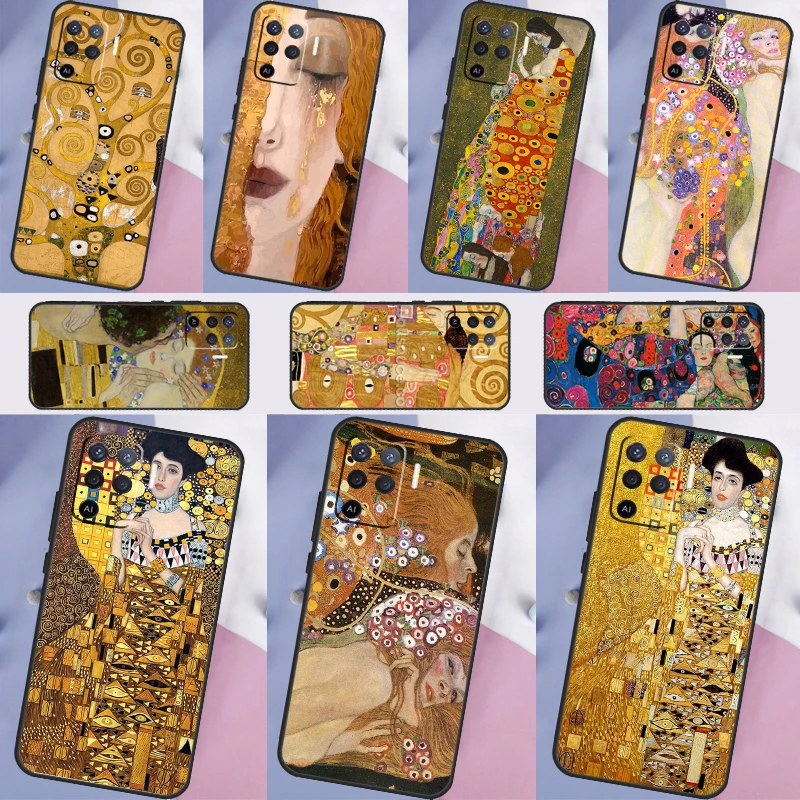 Gustav Klimt Abstract painting Case For OPPO A54 A74 A94 A31 A53 A5 A9 2020 A83 A91 A93 A52 A72 A3S A5S A15 A16 Cover