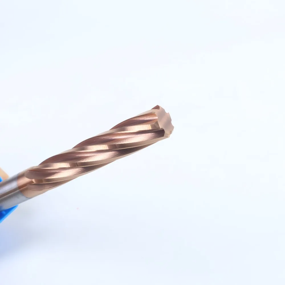 Copper Coated Solid Carbide Spiral Reamer Drill Bit - Custom CNC Metal Cutting Tool (5-Pack)
