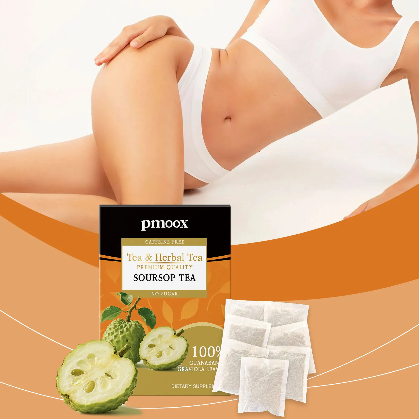 Té Herbal Premium de Hoja de Annona para el Cuidado Corporal, Ayuda a Moldear y Reafirmar el Cuerpo, Realza los Contornos Corporales, Brinda Cuidado Herbal Diario de Larga Duración