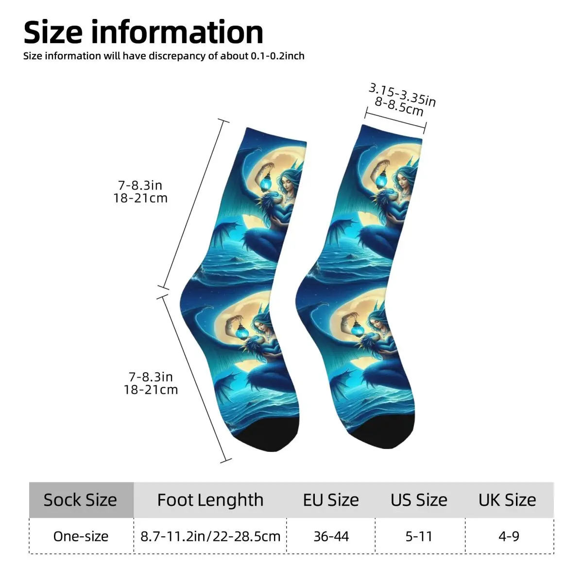 Mermaid Sock Printed Man Polyester