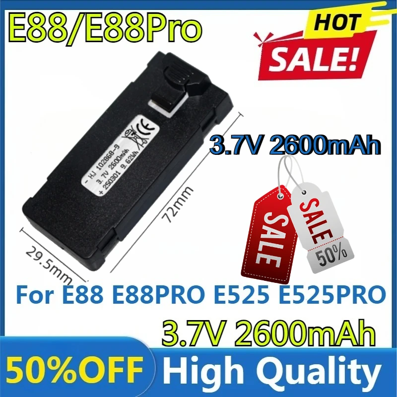 

For E88 E88PRO E525 E525PRO P1 K3 S2 Charger Uav Drone Battery Special Rc Parts RC Drone Accessory E88 Battery 3.7V 2600mAh