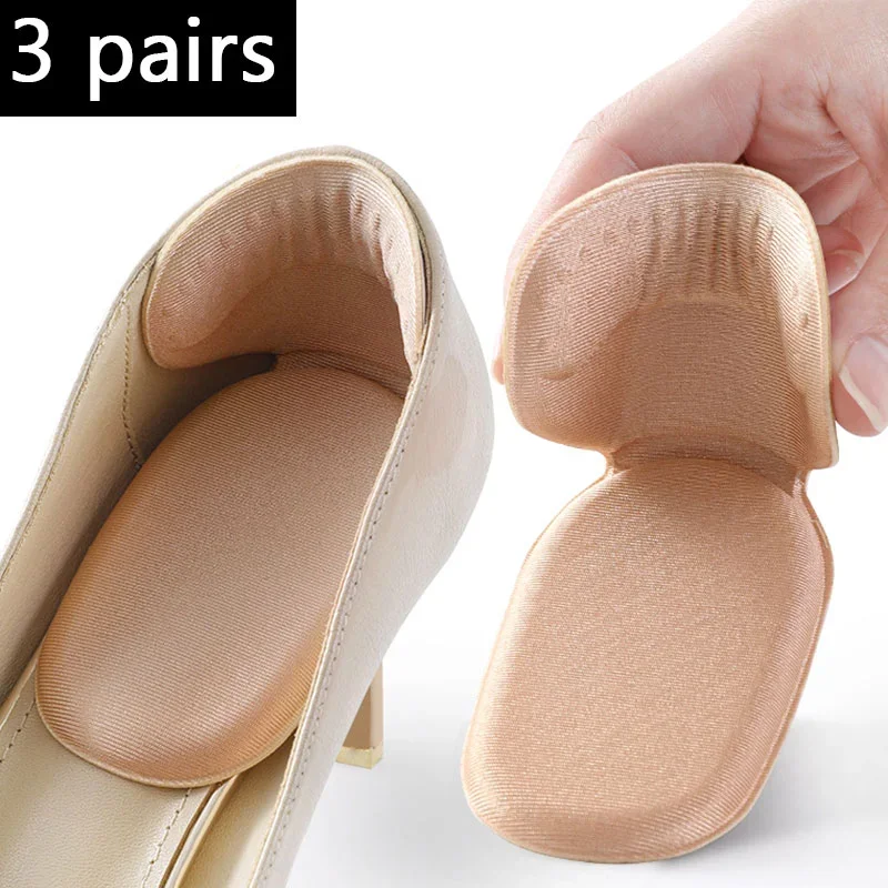 

3 Pairs Half Insoles for Women Shoes Back Stickers High Heels Liner Insert Heel Pain Relief Protector Pads for Shoe Size Reducer